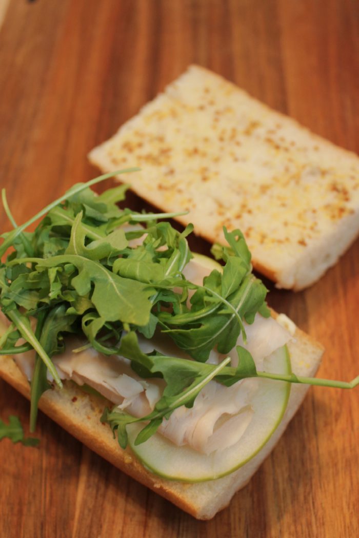 A healthy, savory sandwich with arugula, tart apple, and melty brie! | BearandBugEats.com