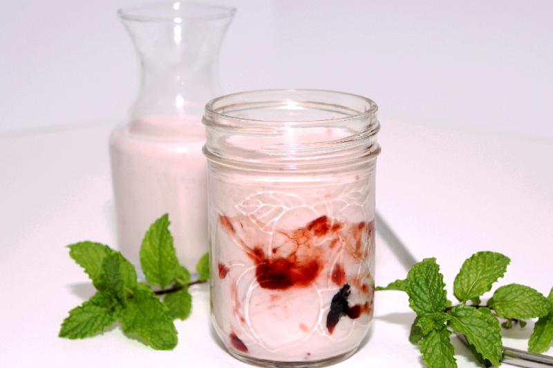 3-Ingredient Drinkable Yogurt in a mason jar