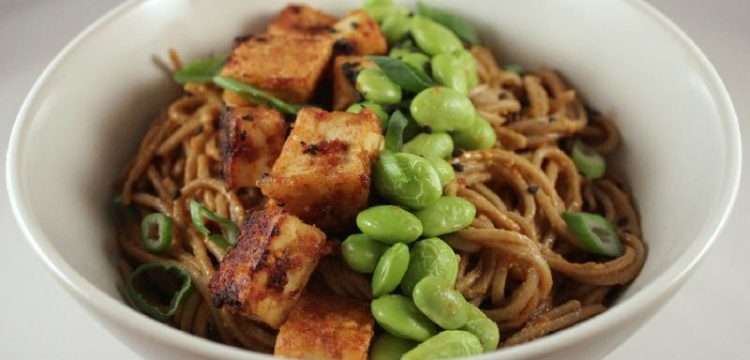Closeup of Spicy Soba Protein Bowls