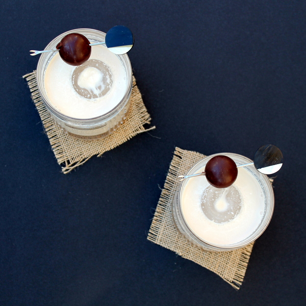 2 Godiva Cream cocktails, seen from above