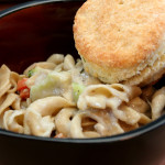 Chicken Noodle Pot Pie and Buttery Chive Biscuits | soup recipes | baking recipes | BearandbugEats.com