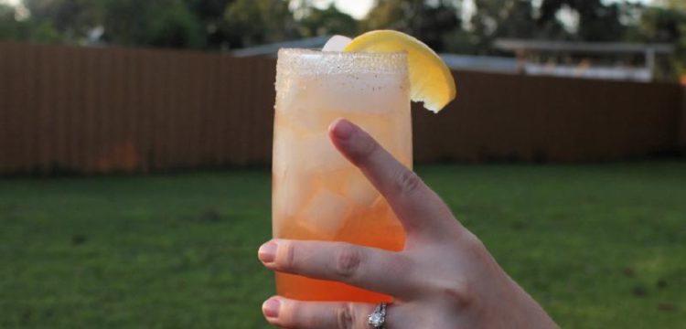 Honey Ginger White Peach Bourbon Fizz! This cocktail recipe will bring a cool, refreshing flavor to your last summer gatherings. | cocktail recipes | summer recipes | fall recipes | BearandBugEats.com