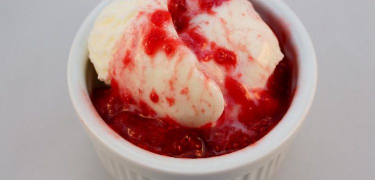 Easiest Berry Compote over vanilla ice cream | berries | 3-ingredient recipe | BearandBugEats.com