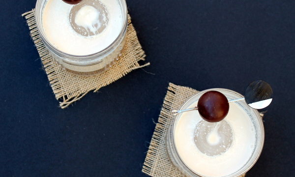 2 Godiva Cream cocktails, seen from above